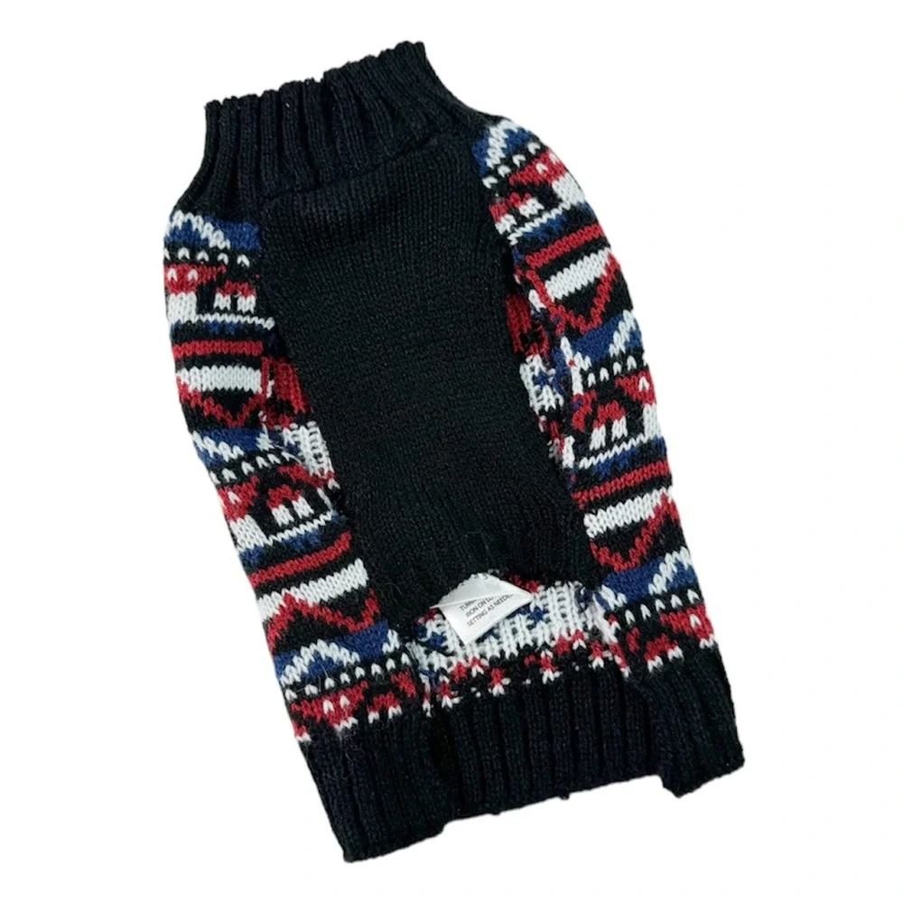 5.5x9” Small Dog Sweater Fair Isle With Buttons